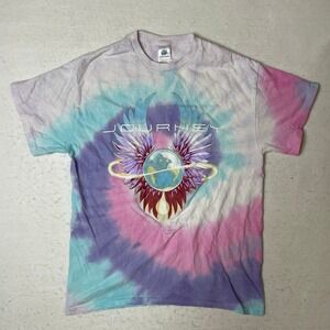 Journey Band Tie Dye T-Shirt Medium Colortone Graphic Tee Rock Music